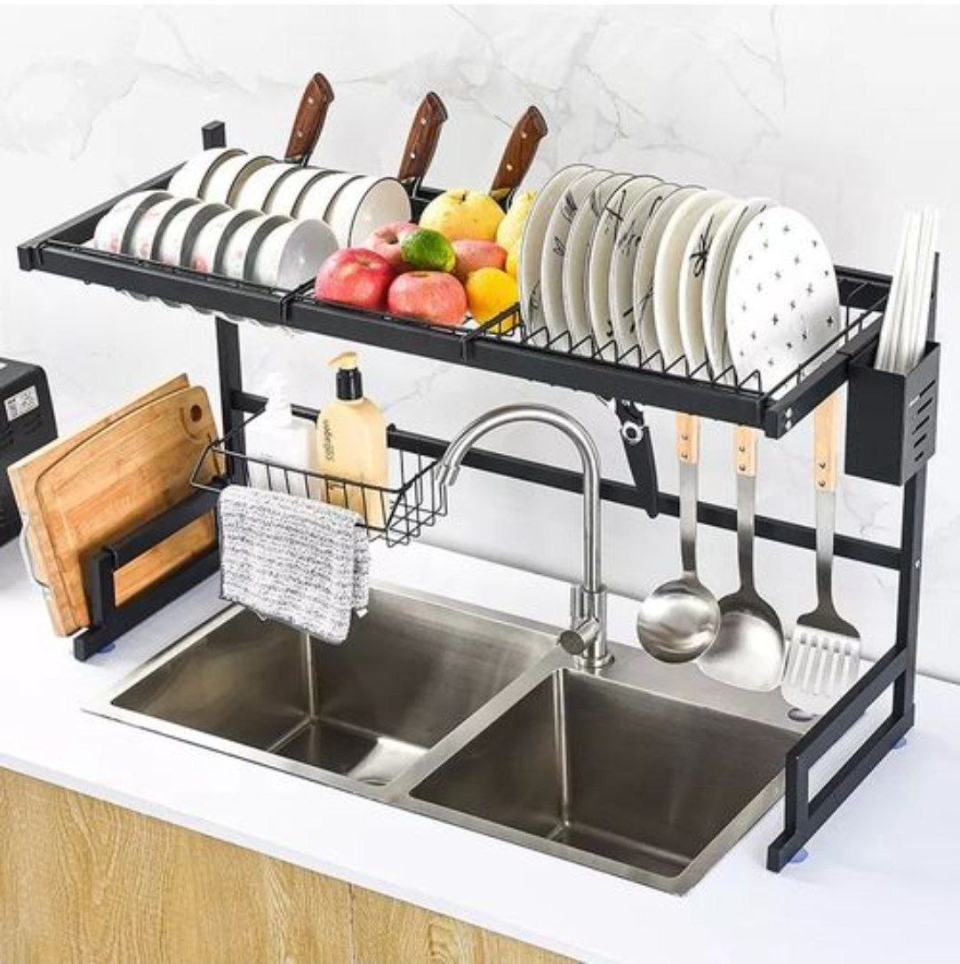 Support Vaisselle Inox Extensible : Organisation Évier Facile