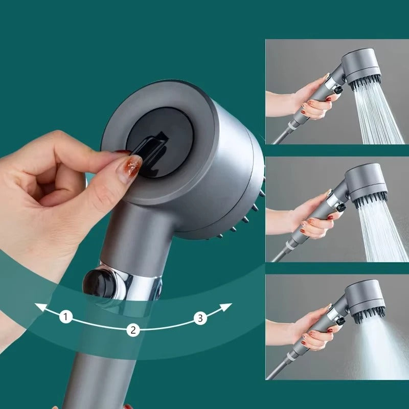 Douchette Design 3 Jets : Massage Relaxant & Économie d'Eau Garantie